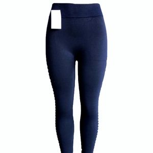 High Waisted Navy Rhinestone Pant